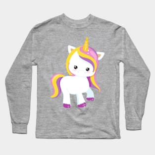 Cute Unicorn, Kawaii Unicorn, Little Unicorn Long Sleeve T-Shirt